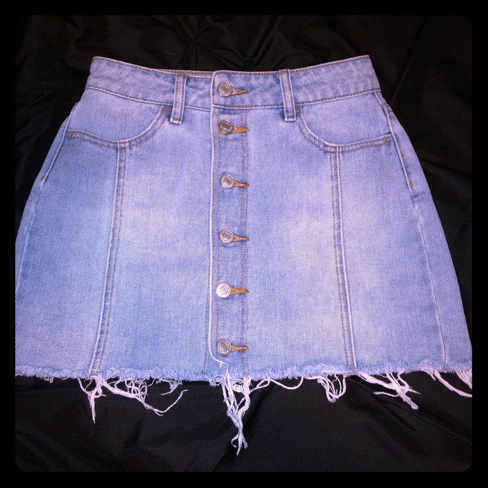 PacSun button up jean skirt